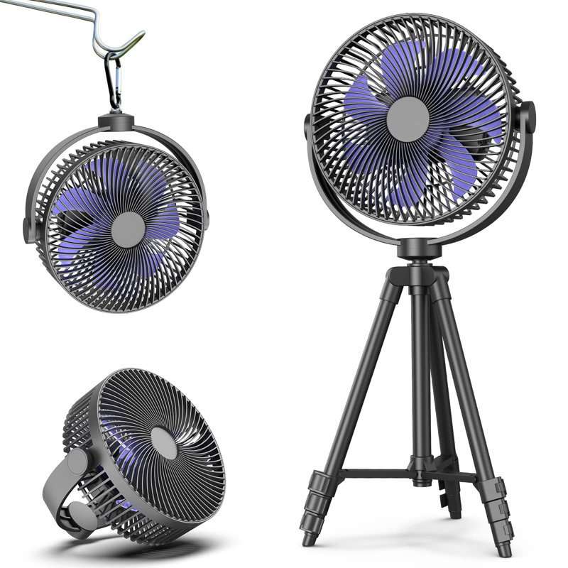 MooJ Standing Fan, 10000Mah Portable Rechargeable 8'' Battery Powered